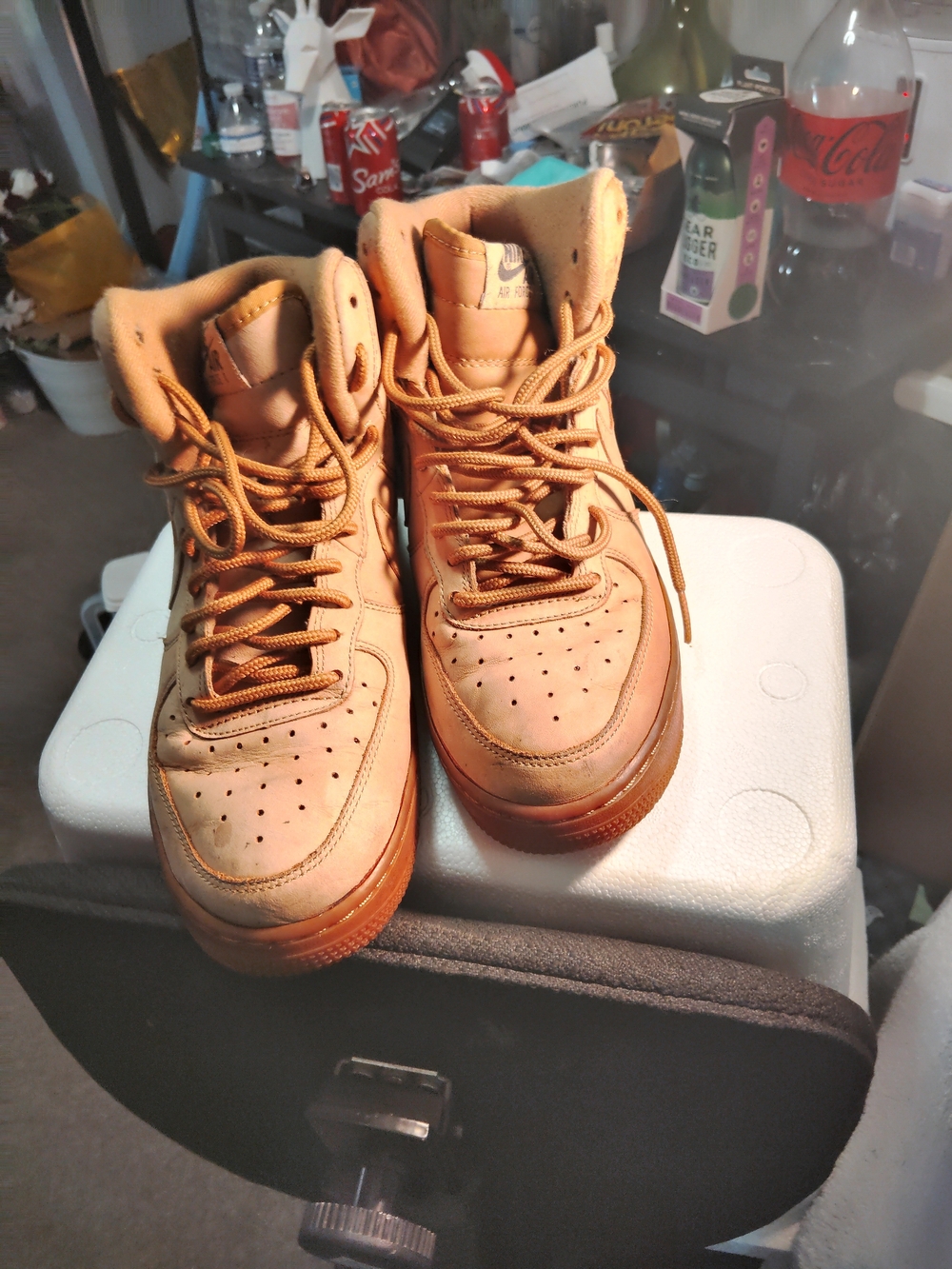 Kids High-Top Sneakers in Wheat